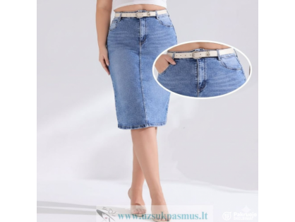  Džinsiniai midi sijoni apkūnioms Moon Girl