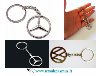  Metaliniai raktų pakabukai su auto logotipu. 